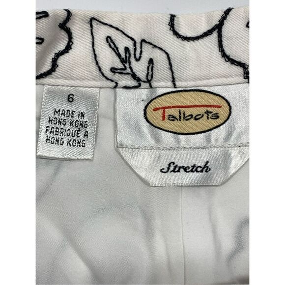 Talbots embroidered floral lined crop pant size 6  - Picture 4 of 10